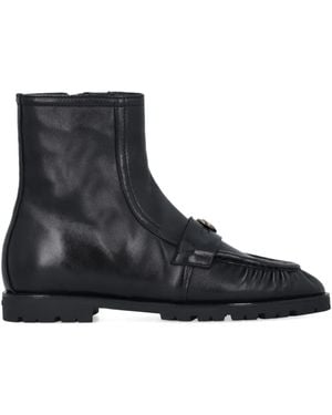 Pinko Nora Pleated-Detail Boots - Black