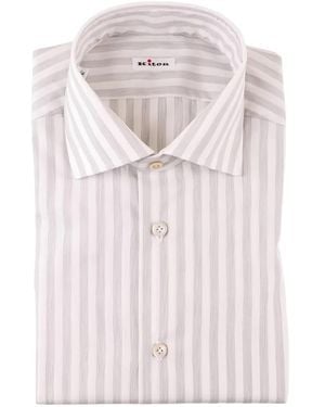 Kiton Vertical-Stripe Shirt - Pink
