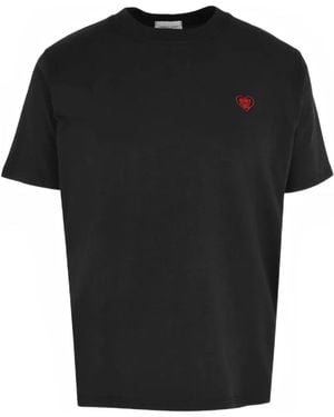 FAMILY FIRST Crew-Neck Embroidery T-Shirt - Black