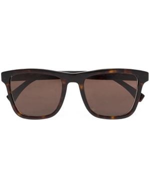 Emporio Armani Tortoiseshell-Effect Rectangle-Frame Sunglasses - Gray
