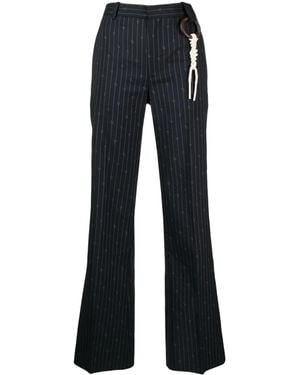 Charles Jeffrey Pinstripe Straight-Leg Trousers - Blue