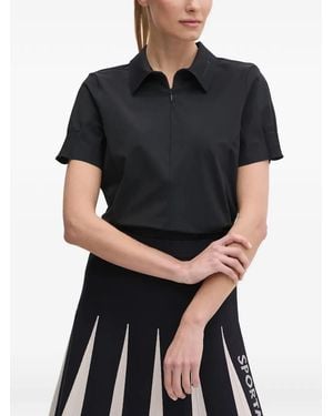 Sportalm Polo Zippé À Manches Plissées - Black