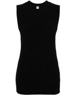 TOTEME V-Neck Knitted Vest - Black