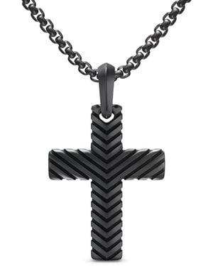David Yurman Collier Chevron Cross Pendant - Noir
