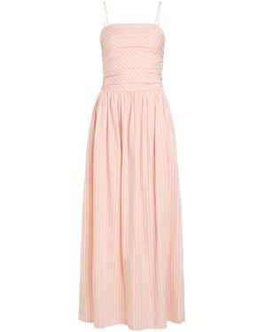 Faithfull the Brand Portlligat Carmen Striped Ruched Maxi Dress - Pink