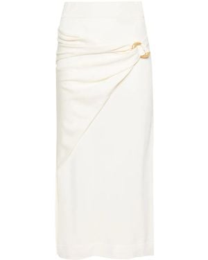 Jil Sander A-Line Fine-Knit Midi Skirt - White