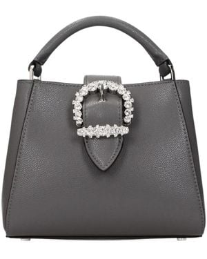 Jimmy Choo Cheri Crystal-Buckle Leather Tote Bag - Black