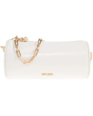 Cult Gaia Cylindrical Chain-Strap Shoulder Bag - Natural
