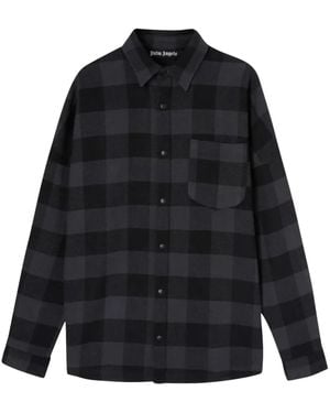 Palm Angels Logo-Print Shirt - Black