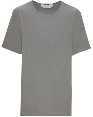 MSGM Camiseta con cuello redondo - Gris