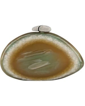 Benedetta Bruzziches Agate-Effect Clutch Bag - Green