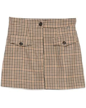Dixie Plaid Skirt - Natural