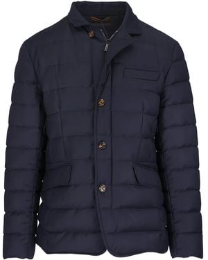 Moorer Zayn-L Button Quilted Jacket - Blue