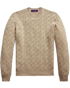 Ralph Lauren Kaschmirpullover Mit Zopfmuster - Natur