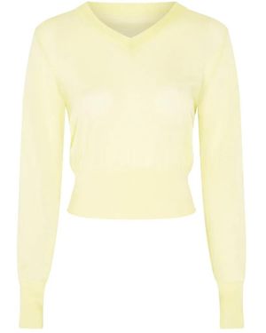 Paris Georgia Basics Pullover Mit V-Ausschnitt - Gelb