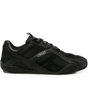 Versace Logo-Print Sneakers - Black