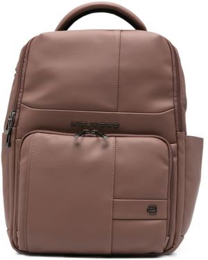 Piquadro Wollem Rubber Rucksack Mit Logo-Schild - Braun