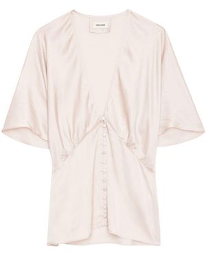 Zadig & Voltaire Thodri Satin Blouse - Natural