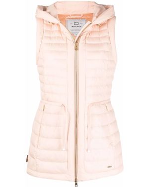 Woolrich Hibiscus Hooded Goose-Down Gilet - Pink
