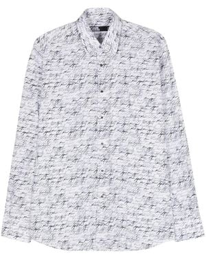 KARL LAGERFELD Logo-Print Cotton Shirt - White
