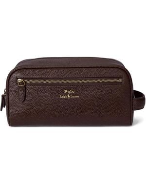 Polo Ralph Lauren Leren Toilettas - Bruin