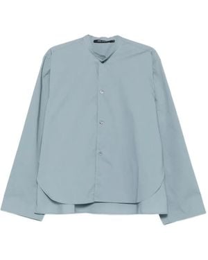 Sofie D'Hoore Bayu Band-Collar Curved-Hem Shirt - Blue