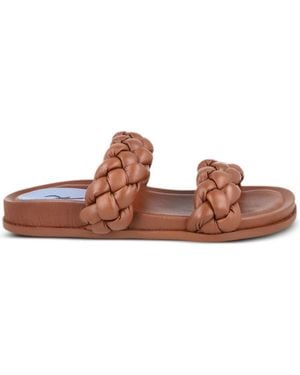 Blue Bird Shoes Braided Leather Slides - Brown