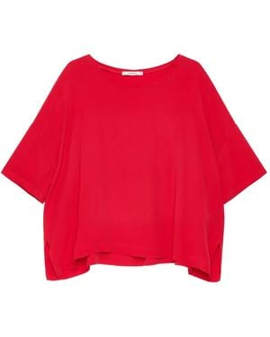 Maliparmi T-Shirt En Crêpe À Volants - Red