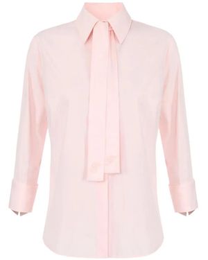 Elisabetta Franchi Cotton Shirt With Sashes - Pink