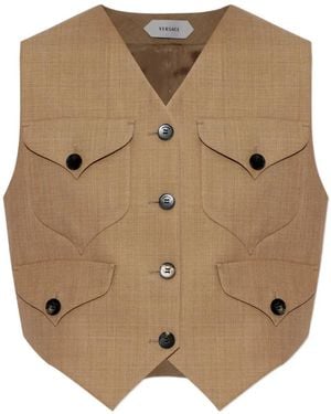 Versace Wool Waistcoat - Natural