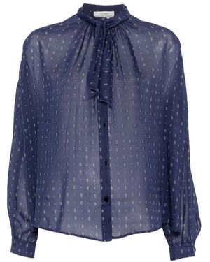 forte_forte Bluse Mit Print - Blau