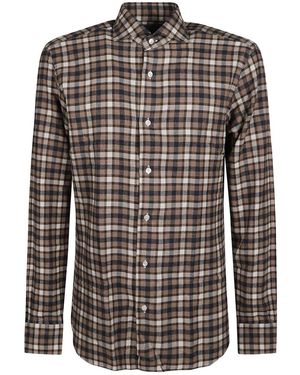 Barba Napoli Checked Cotton Shirt - Natural