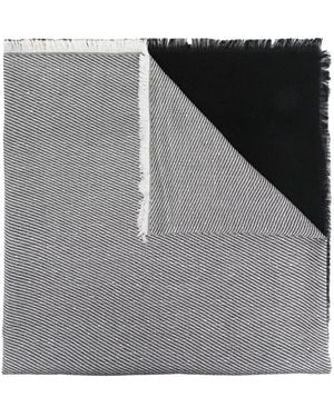 D'Aniello Color-Block Knitted Scarf - Black