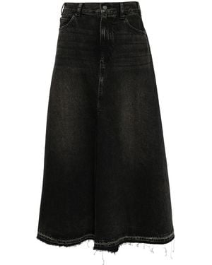 JNBY Distressed Maxi Denim Skirt - Black