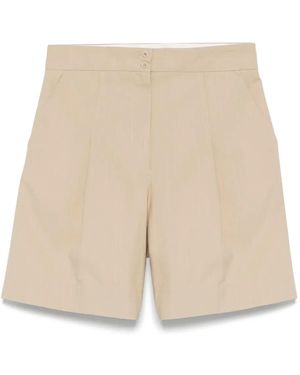 A.P.C. Almond Cotton Shorts With Concealed Fly - Natural