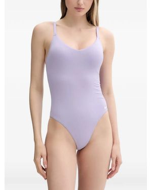 Nike Logo-Print Swimsuit - Purple
