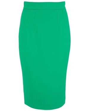 Dolce & Gabbana Back-Slit Zip Midi Skirt - Green