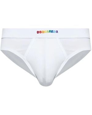 DSquared² Bragas Con Logo Bordado - Blanco