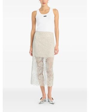 ROTATE BIRGER CHRISTENSEN Lace Midi Skirt - White