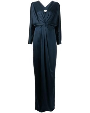 Michelle Mason Twist-Detail Silk Gown - Blue