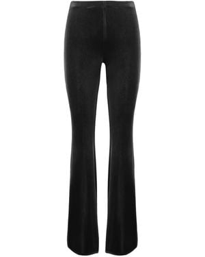 F.it Velvet-Effect Flared Trousers - Black