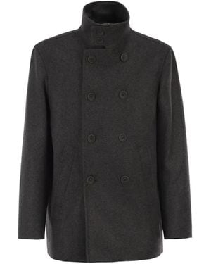 Herno Double-Breasted Coat - Black