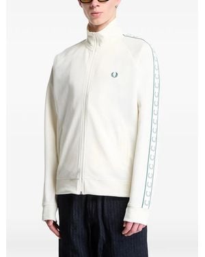 Fred Perry Veste Zippée À Logo Brodé - Blanc