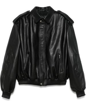 Manokhi Lederjacke mit Reißverschluss - Schwarz