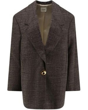 Alysi Single-Breasted Blazer - Gray
