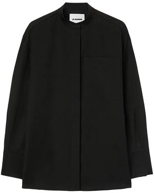 Jil Sander ギャバジン シャツ - ブラック
