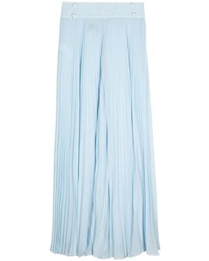 Edward Achour Paris Pleated Wide-Leg Trousers - Blue