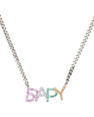 BAPY BY *A BATHING APE® クリスタルロゴ ネックレス - メタリック
