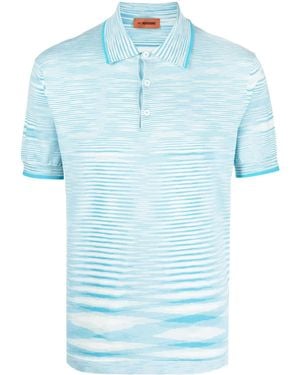 Missoni Gebreid Poloshirt - Blauw