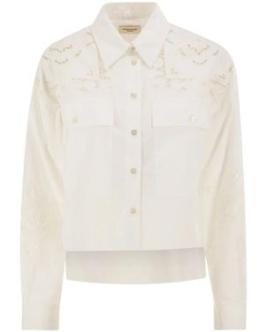 Weekend by Maxmara Broderie Anglaise-Embroidered Shirt - White